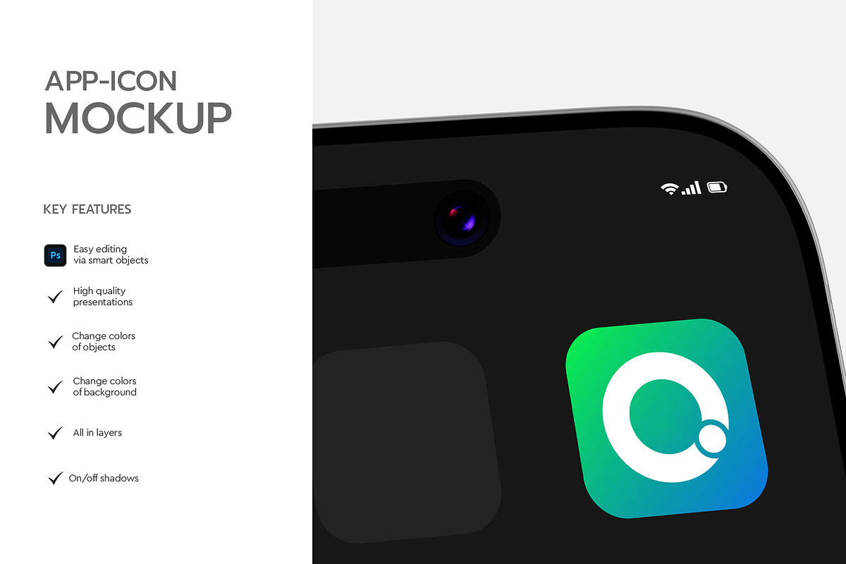 Mobile App Icon Mockup, an iPhone Mockup by graphypix (Photo 2 of 4)