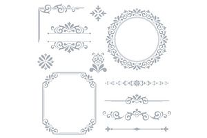 Vintage Set. Floral elements for, an Illustration by RODINA