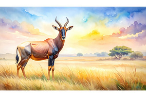 solitary antelope in golden african, a Nature Photo by Igor Tichonow