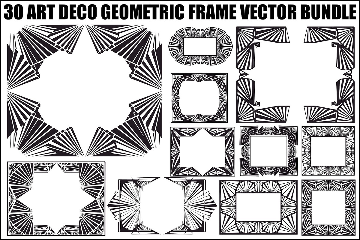 Art Deco Geometric Frame Bundle, an Illustration by jahid234 (Photo 1 of 31)