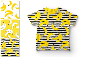 Fruit Patterns. Sweet Yellow Bananas