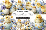 Whimsical Easter Chick Clipart, an Illustration by Black Bird Studio (Thumbnail 1 of 5)