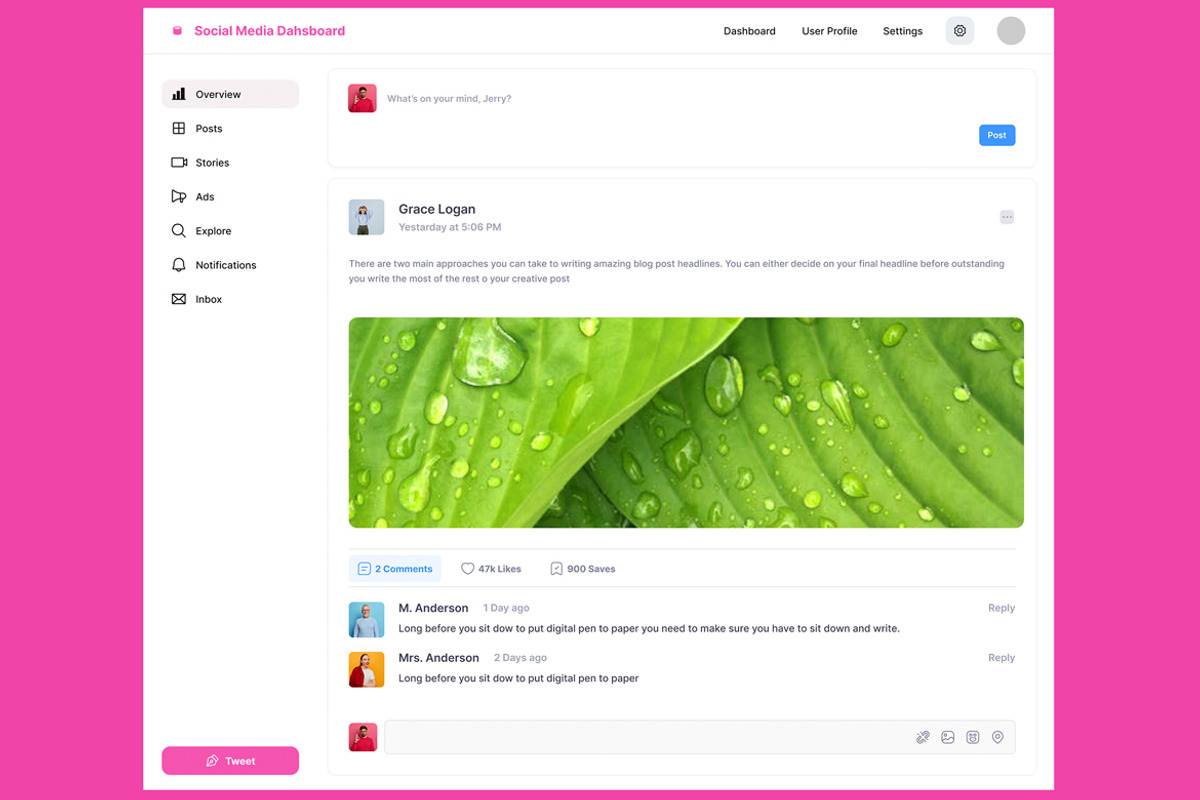 Social Media, Content, Post Web App, an App Template by nagaredesignstudio (Photo 3 of 5)