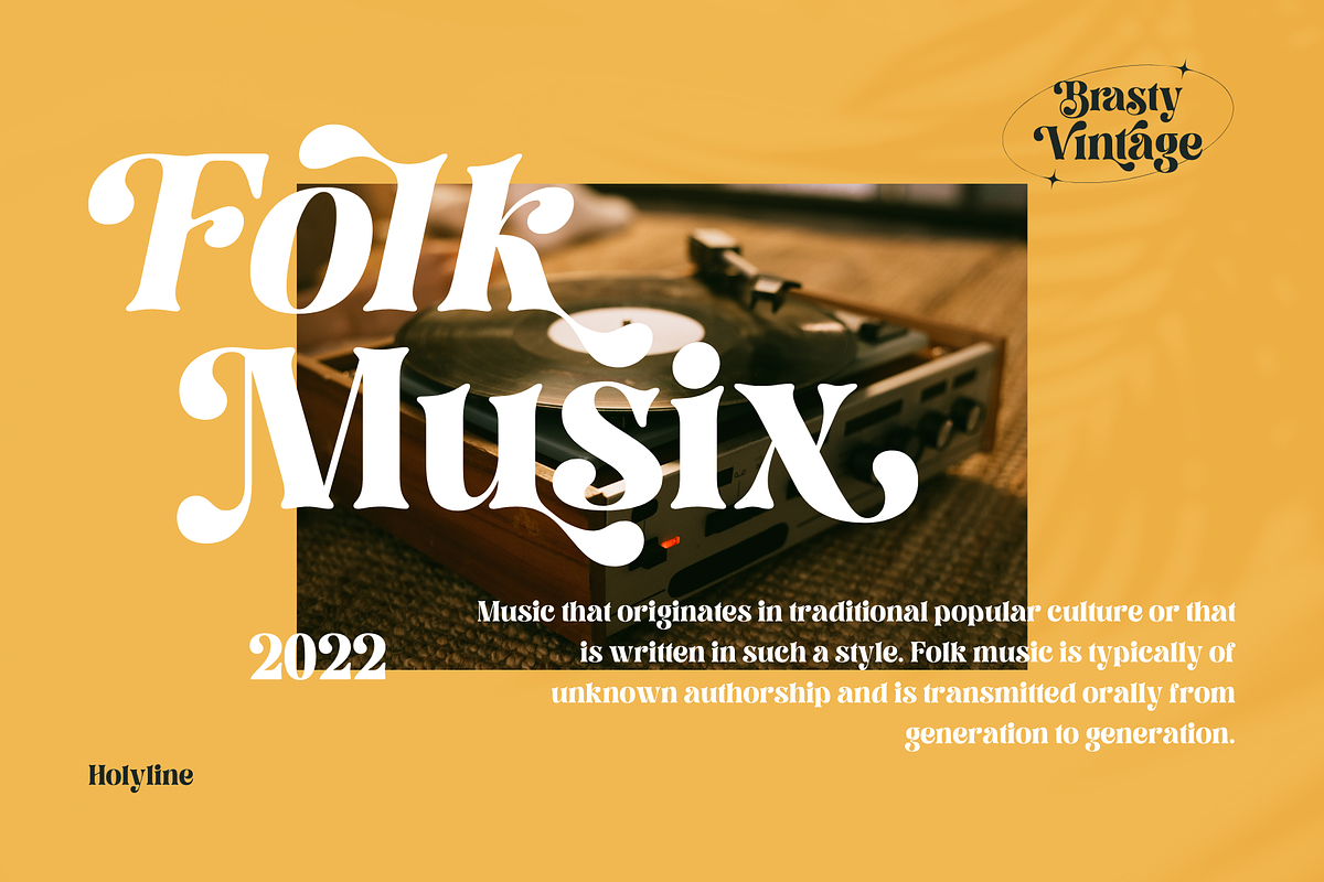 Brasty Vintage - Retro Serif Font, a Serif Font by Holyline Design (Photo 14 of 16)