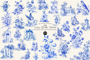 Vintage Doodles Sketched Clipart Set, an Illustration by DreamCafeArt