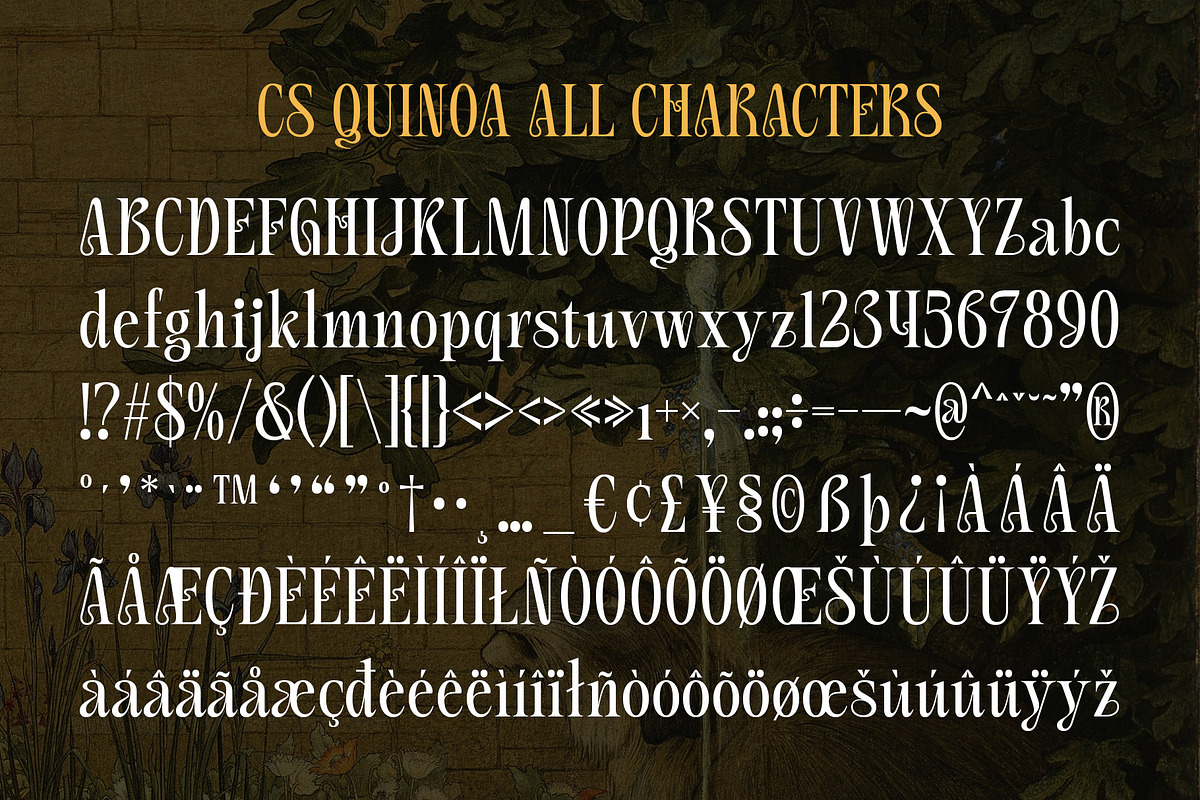 CS Quinoa – Art Nouveau Font, a Serif Font by Craft Supply Co. (Photo 8 of 8)