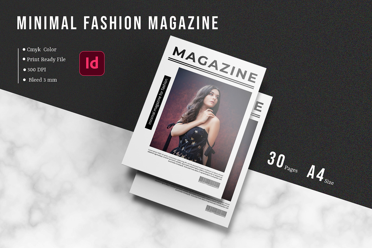 Minimal Fashion Magazine Template, a Magazine Template by retrographix (Photo 1 of 17)