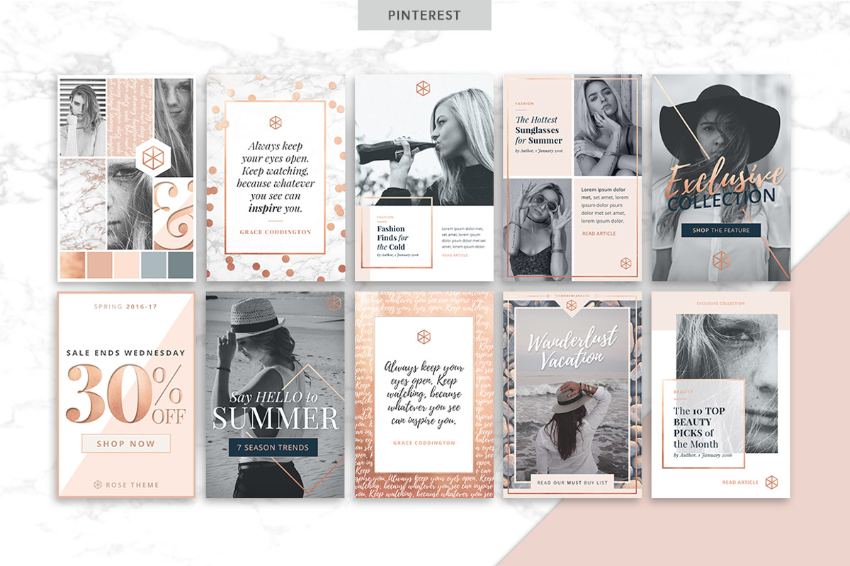 ROSE GOLD | Social Media Pack, a Social Media Template by Marigold Studios (Photo 10 of 13)
