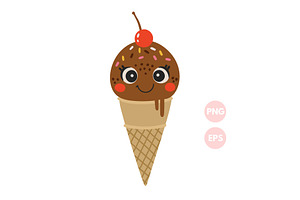 Cute Ice Cream Illustration