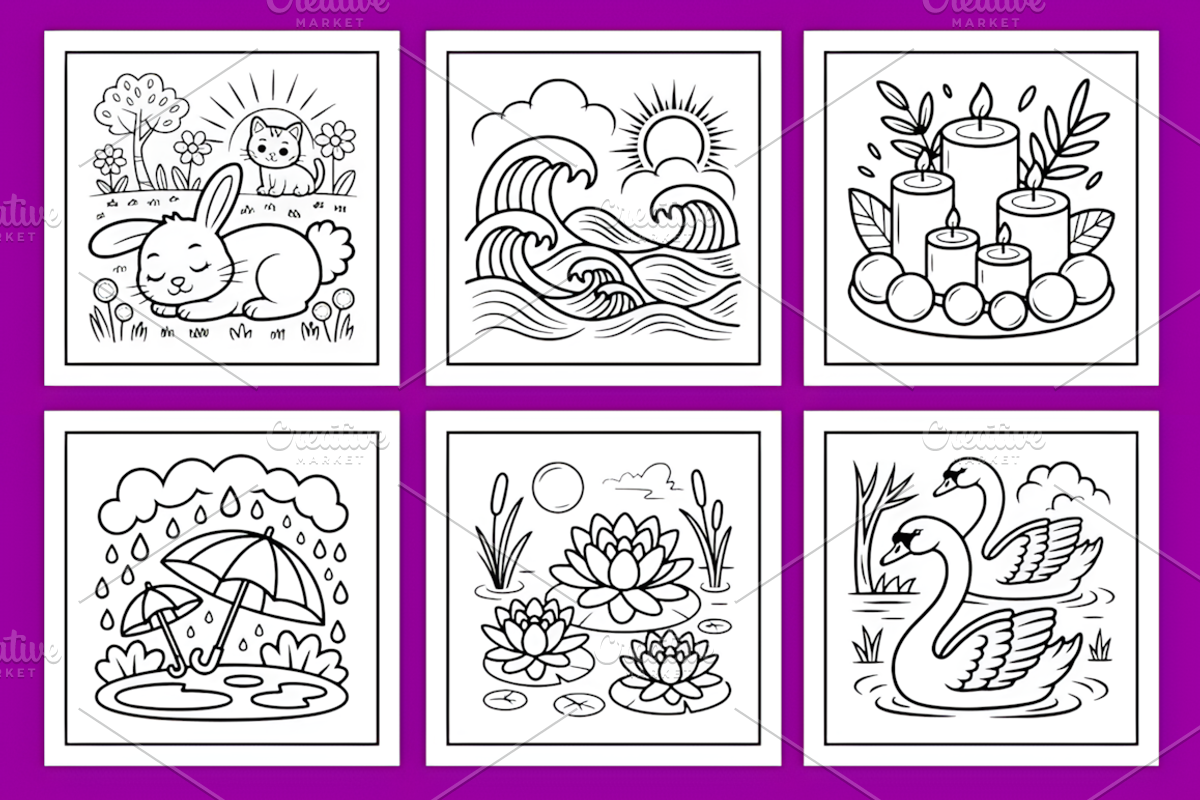 Anxiety Relief Coloring Pages, a Decorative Illustration by Design Station (Photo 2 of 4)