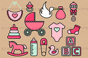 Baby Set Outlined & Colored, an Outline Icon by DeniseUytiepo (Thumbnail 2 of 5)