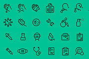 65 Corona & Medical icons (line), an Outline Icon by Pixelstudio (Thumbnail 2 of 2)