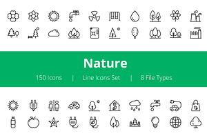 150 Nature Line Icons