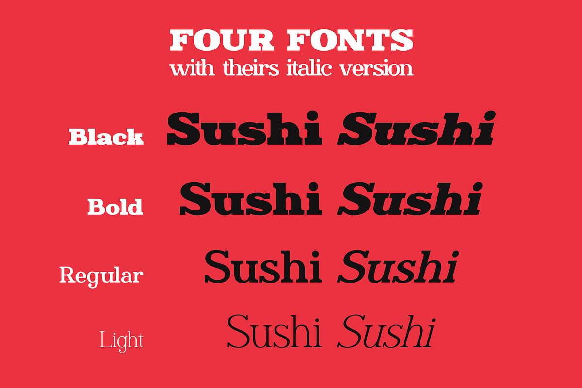 Ronald Gunfire Serif Font Family, a Slab Serif Font by Sentavio (Photo 2 of 12)