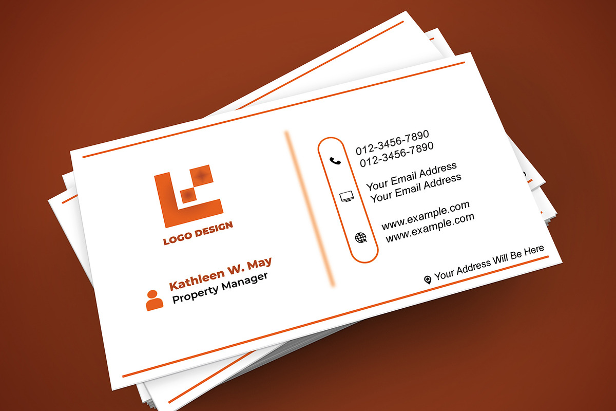 Monochrome Business Card PSD preview 7