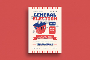 Retro Trendy US Election Day Flyer, a Flyer Template by Guuver