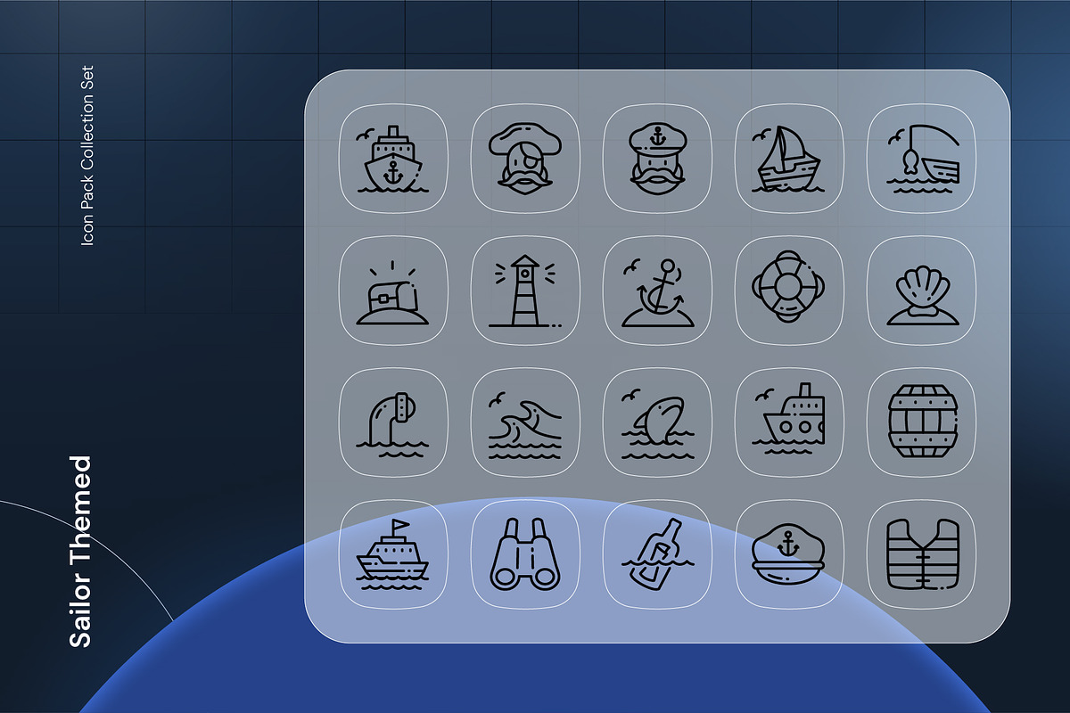 Sailor Themed Icon, an Outline Icon by Nathaya Studio (Photo 2 of 2)
