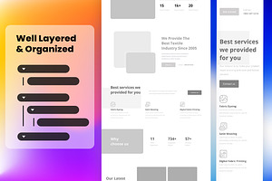 Textile Industry Wireframe Website