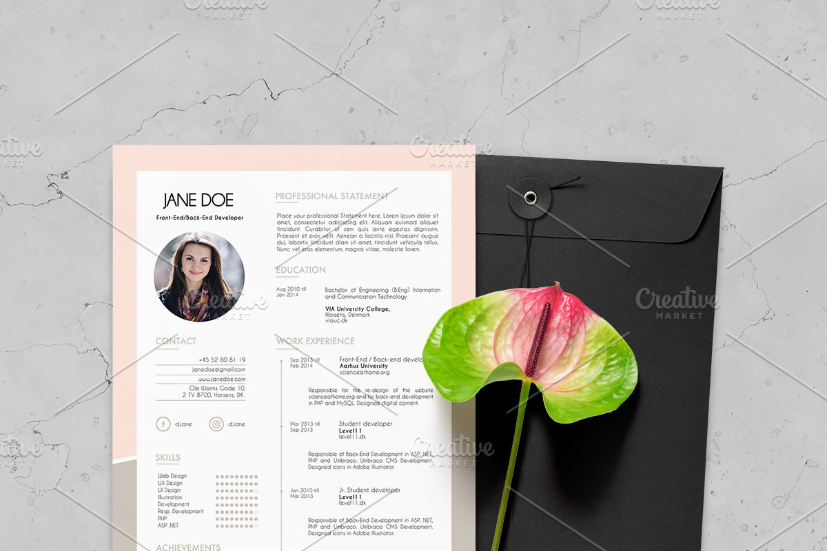 Boho | Resume Template, a Resume Template by Gabellare (Photo 3 of 4)