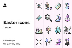 Easter icon set