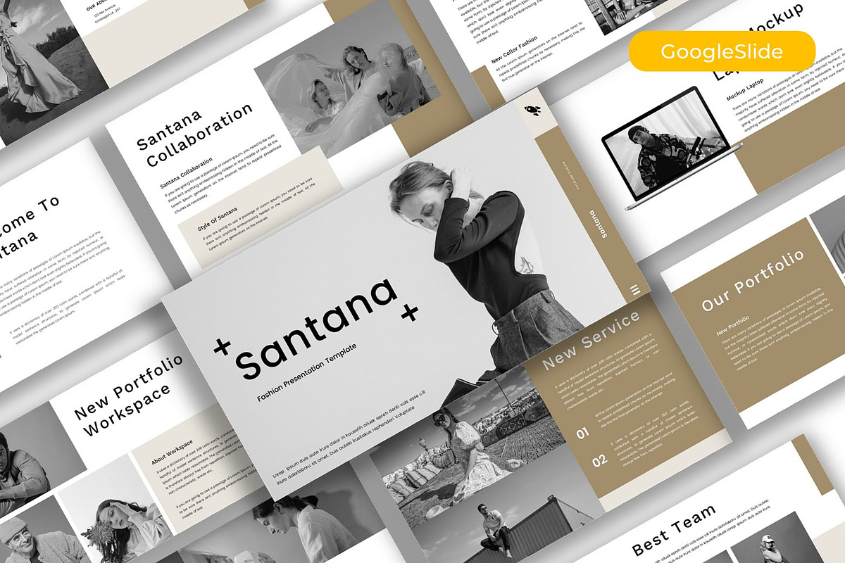 Santana – Fashion  Google Slide, a Presentation Template by kreatifreya (Photo 1 of 5)