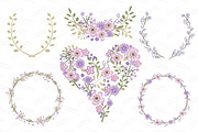 Lavender Vector Vintage Flowers, an Illustration by Amanda Ilkov (Thumbnail 3 of 4)