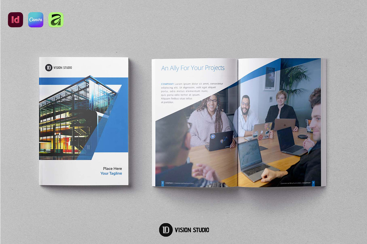 Building Brochure Canva InDesign, a Brochure Template by ID Vision Studio (Photo 4 of 15)