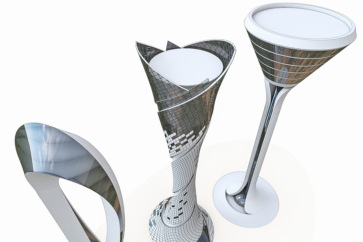 Airport Control Towers, an Architecture 3D Model by 3DNUTS (Photo 2 of 14)