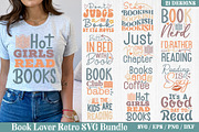 Book Lover Retro SVG Bundle ,Book, a Graphic by akazaddesign (Thumbnail 1 of 13)