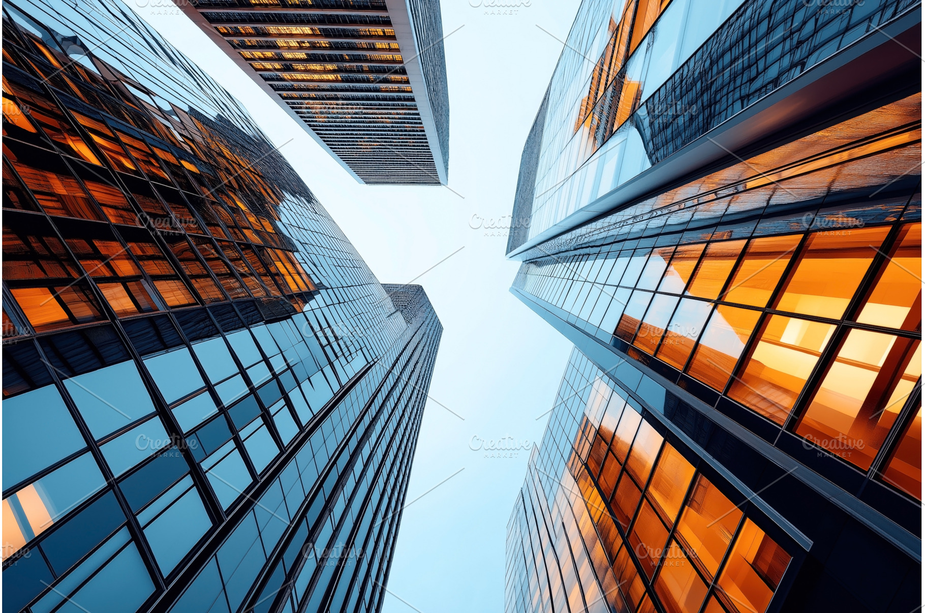 Low-angle view of modern glass, an Industrial Photo by Sergey Kotenev
