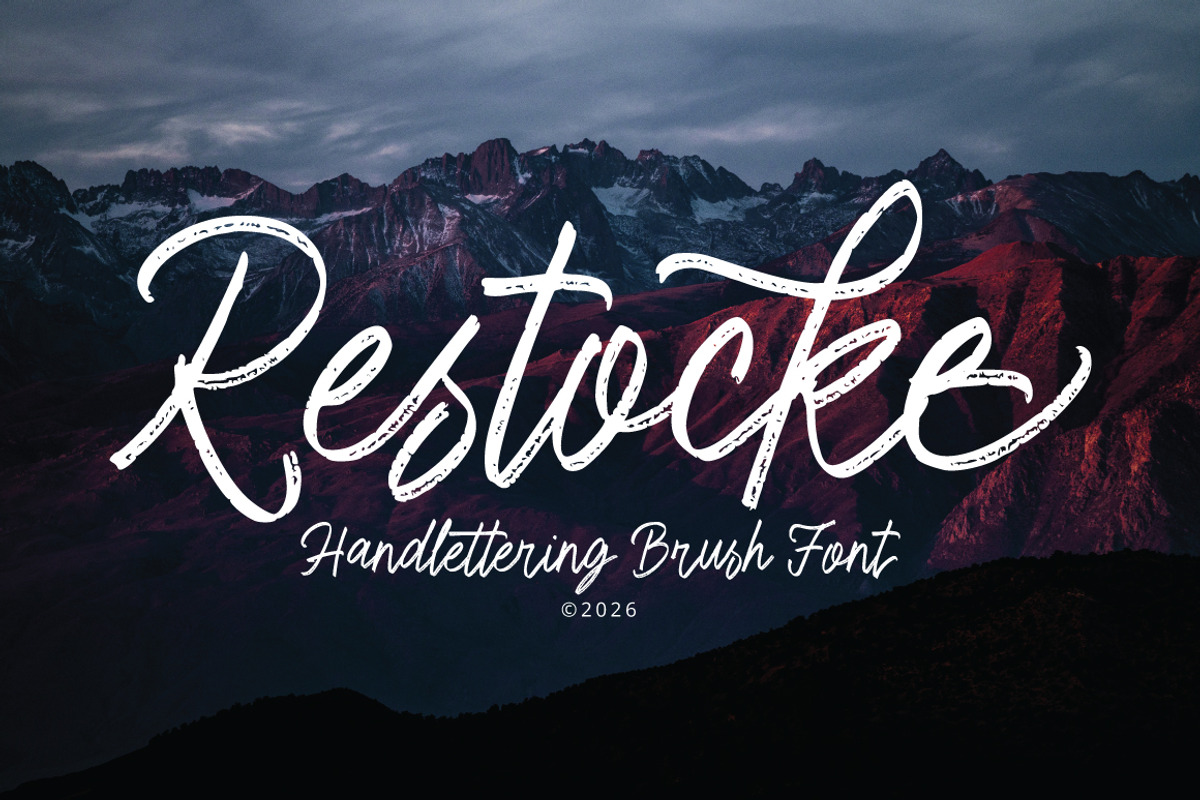 Restocke - Logotype Font, a Handwritten Font by executypeStudio (Photo 14 of 14)