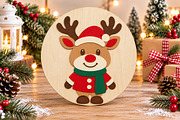 Christmas Reindeer Santa Laser Cut, a Seasonal Illustration by Canvas Craft (Thumbnail 3 of 4)