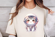 Watercolor Cute Astronaut Cat, an Illustration by DreamCafeArt (Thumbnail 4 of 6)