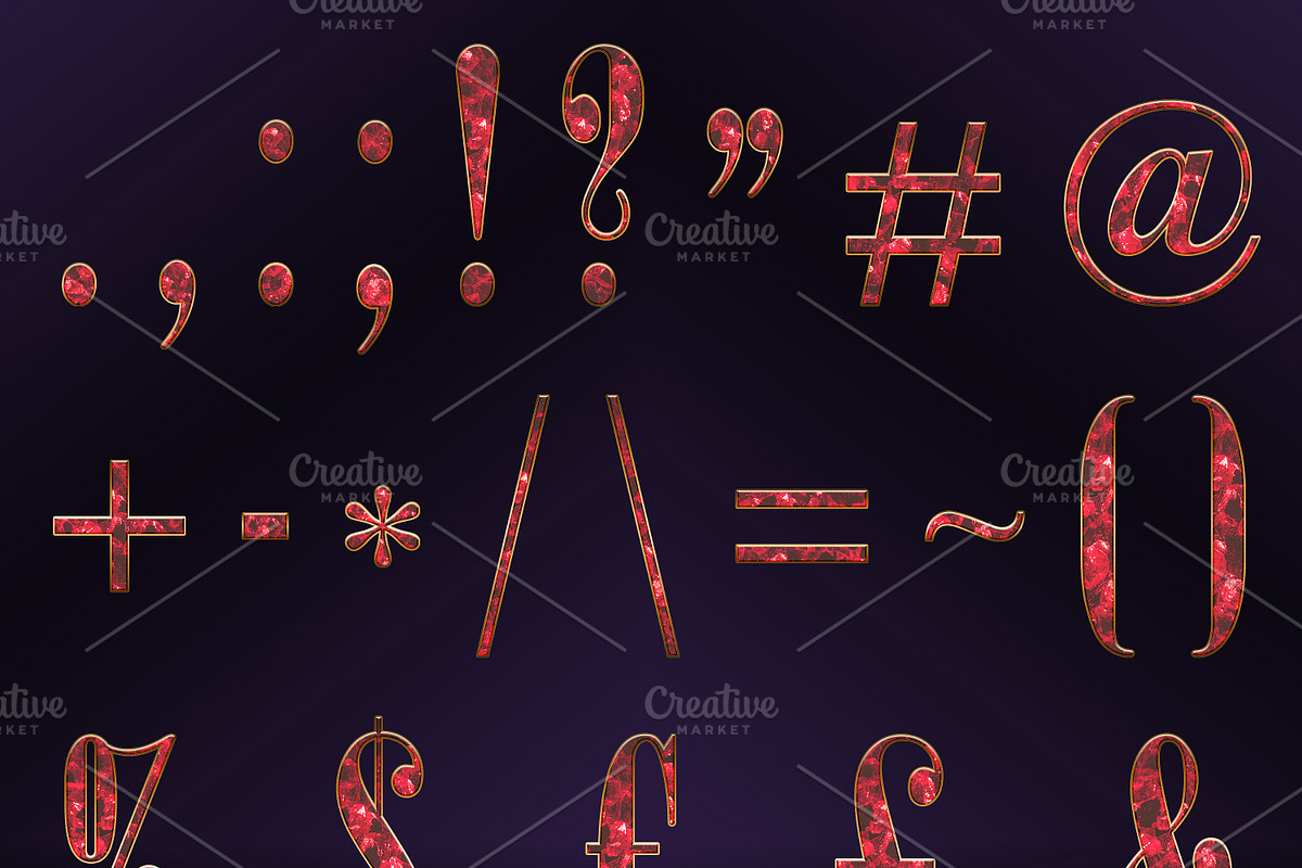 Red Diamond Alphabet: PNG Clipart, an Object Graphic by Watercolor_Vector Graphic (Photo 10 of 17)