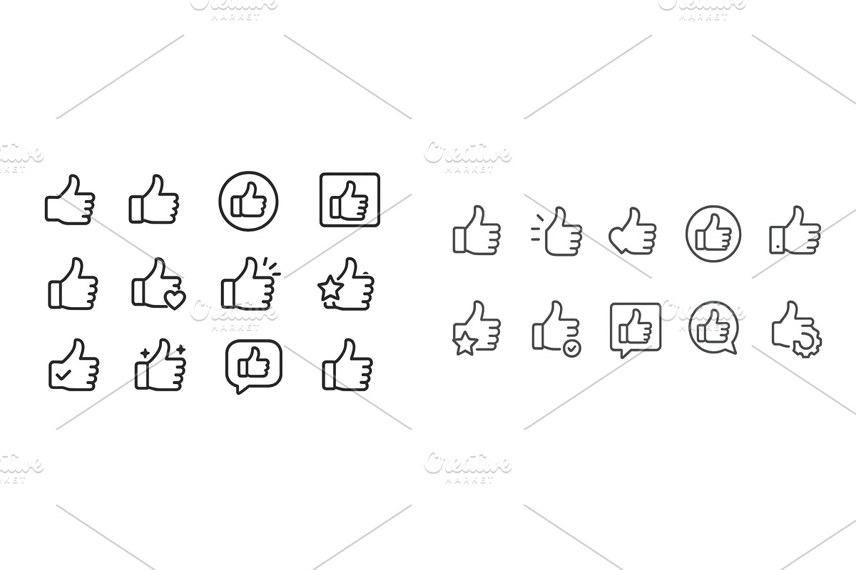Collection of thumbs up icons in, an Illustration by ZinetroN