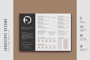 351. Landscape Resume Template