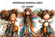 Watercolor Whimsical Fairy Clipart, an Illustration by Creative Art (Thumbnail 1 of 11)
