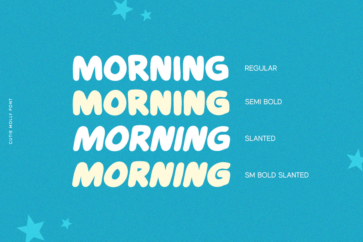 Cutie Molly - Fun Display Typeface, a Font by Littlehand (Photo 8 of 9)