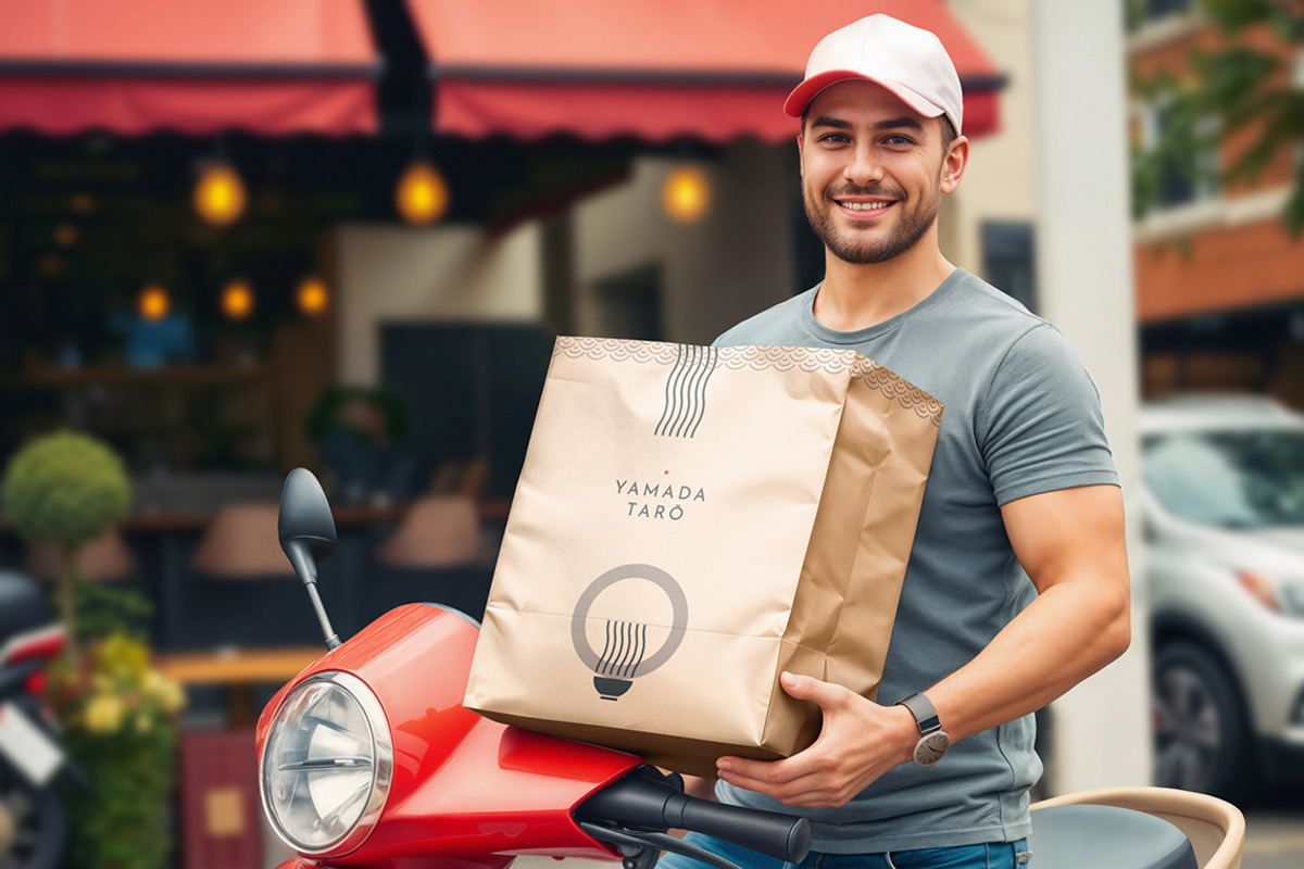 Restaurant Delivery Paper Bag Mockup, a Product Mockup by rebrandy (Photo 4 of 8)