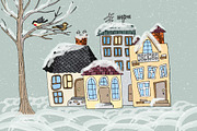 Winter town, a Decorative Illustration by El Design (Thumbnail 1 of 2)