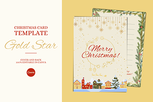 Christmas GREETING CARD CANVA TEMPLA, a Card Template by The Little Lily Studio