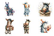 Funny Christmas Horses Clipart, an Illustration by SinaCreation (Thumbnail 3 of 7)