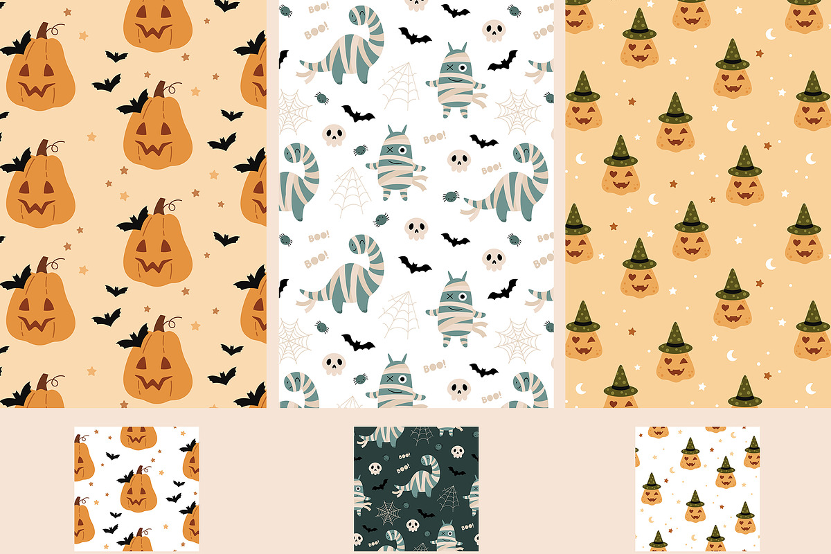 Cute Halloween clipart & patterns, a Seasonal Illustration by JulzaArt (Photo 8 of 13)