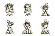 Watercolor easter bunny clipart Png, an Illustration by SinaCreation (Thumbnail 2 of 11)