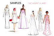 Sale- Bridal/Evening Croquis Pack, an Illustration by Art by Lin (Thumbnail 2 of 5)