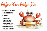 Cute Beach Crab PNG Clipart Bundle, a Seasonal Illustration by CreationArt (Thumbnail 5 of 7)
