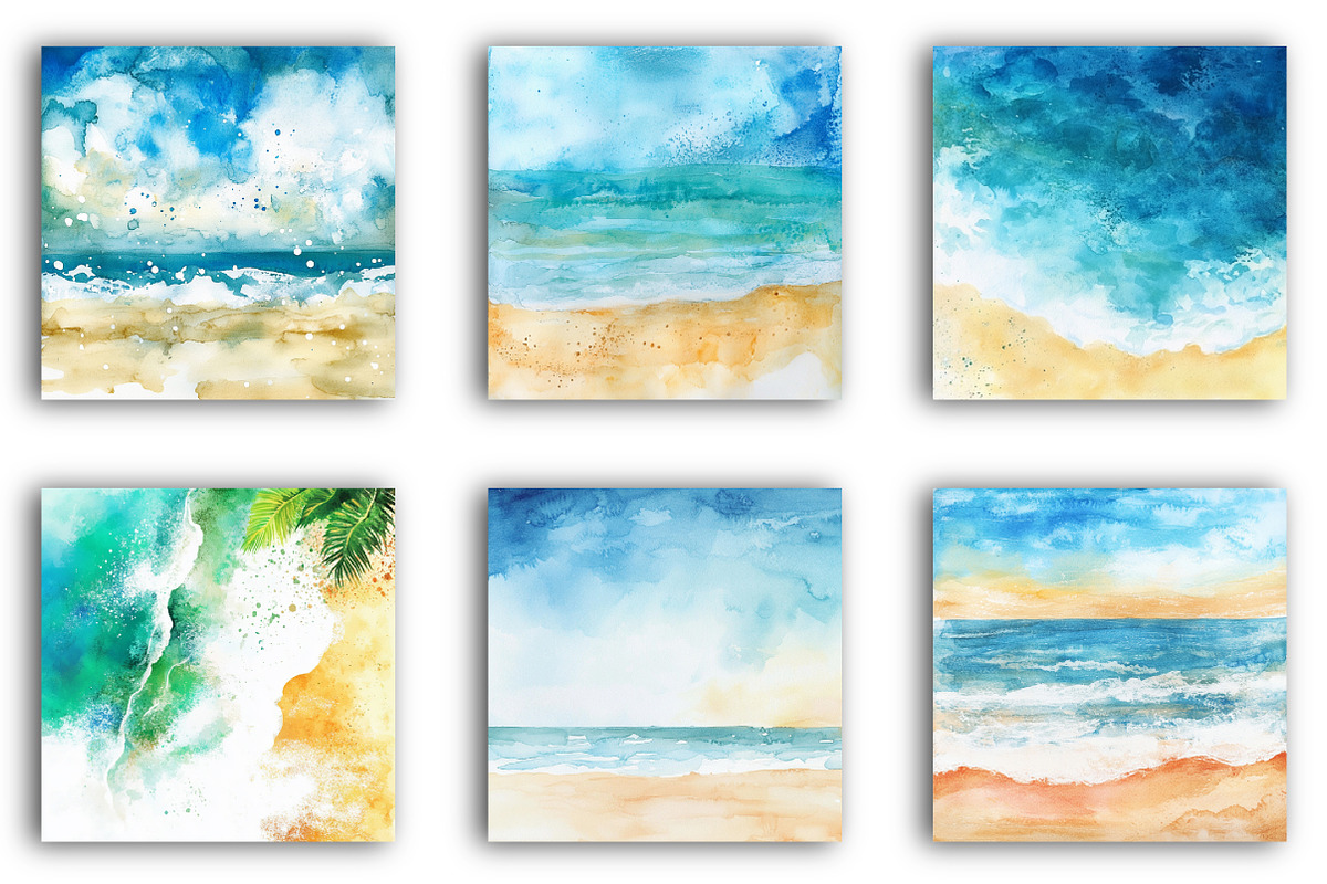 Abstract Beach Watercolor Background, an Illustration by SinaCreation (Photo 4 of 5)