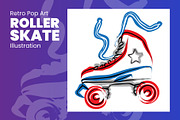 Retro Pop Art Roller Skate, a Sport Illustration by doghead (Thumbnail 1 of 3)