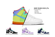 Nike Dunk High | Photoshop Mockup, a Product Mockup by sophiesconcepts (Thumbnail 1 of 2)
