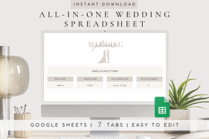 Digital Wedding Spreadsheet